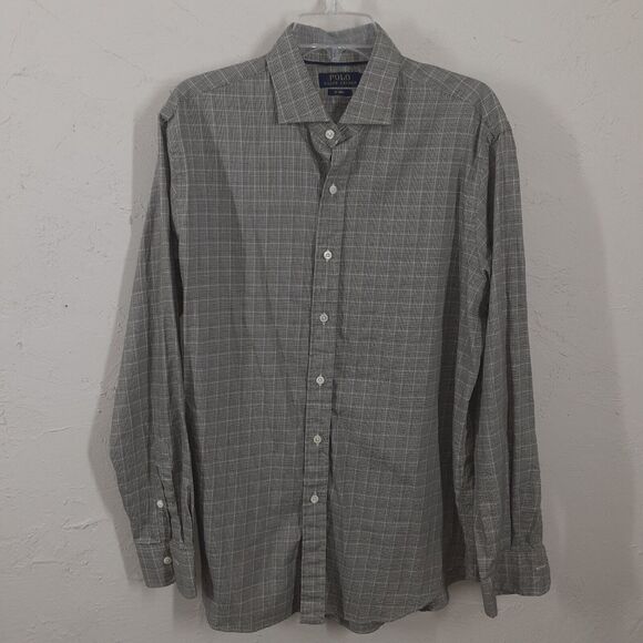Polo Ralph Lauren Shirt Long Sleeve Mens Large Checks Casual Button Up RL Twill - Picture 1 of 7